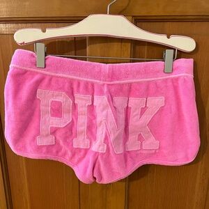 PINK Victoria’s Secret Terry Booty Shorts – Pink – Size M
